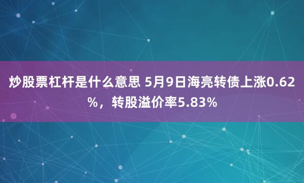 炒股票杠杆是什么意思 5月9日海亮转债上涨0.62%，转股溢价率5.83%