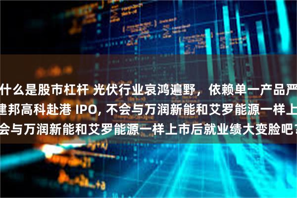 什么是股市杠杆 光伏行业哀鸿遍野，依赖单一产品严重依赖 2 个大客户的建邦高科赴港 IPO, 不会与万润新能和艾罗能源一样上市后就业绩大变脸吧？