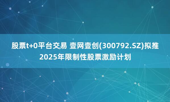股票t+0平台交易 壹网壹创(300792.SZ)拟推2025年限制性股票激励计划