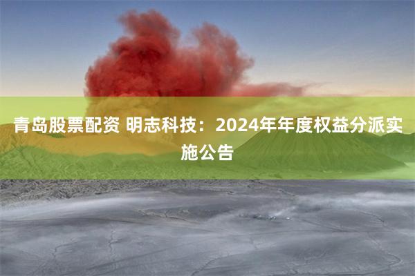 青岛股票配资 明志科技：2024年年度权益分派实施公告