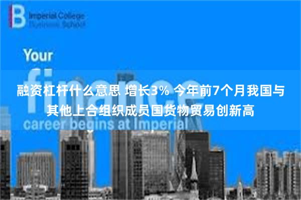 融资杠杆什么意思 增长3% 今年前7个月我国与其他上合组织成员国货物贸易创新高