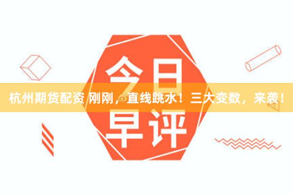 杭州期货配资 刚刚，直线跳水！三大变数，来袭！