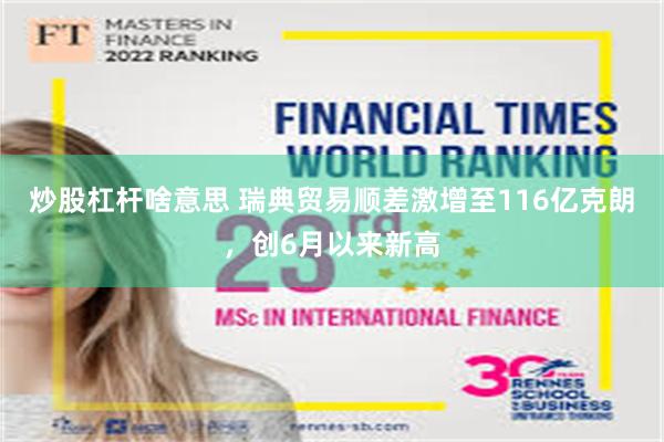 炒股杠杆啥意思 瑞典贸易顺差激增至116亿克朗，创6月以来新高